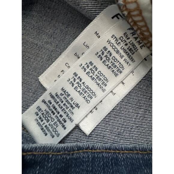 Frame Le High Skinny Distress Raw Step Hem Jeans in Woodbine Way- Size 26 - Picture 7 of 7